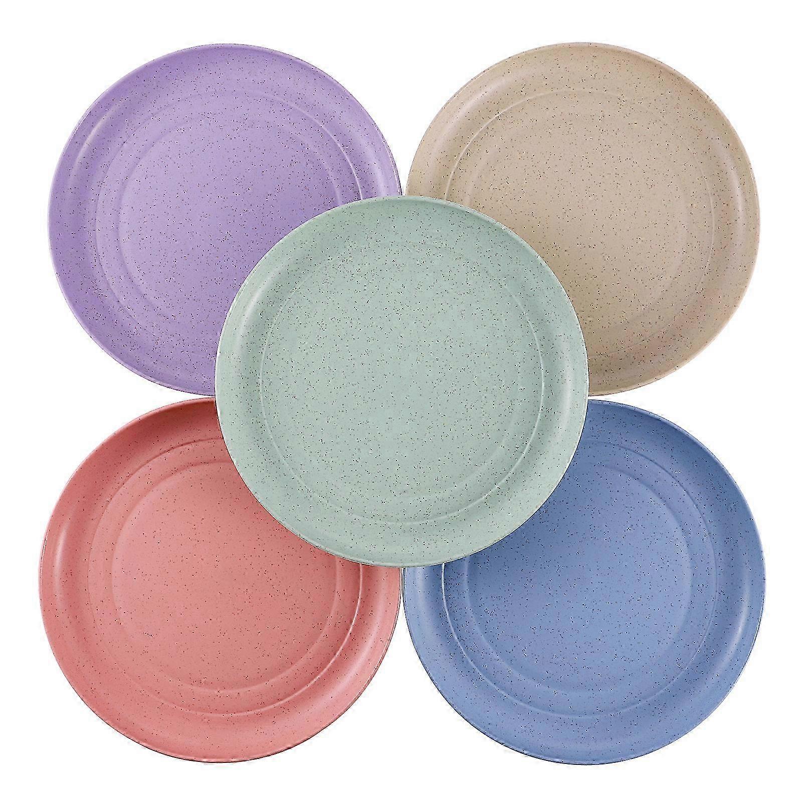 Unbreakable Wheat Straw Dinner Plates & Seasonings Set - Eco-Friendly Tableware