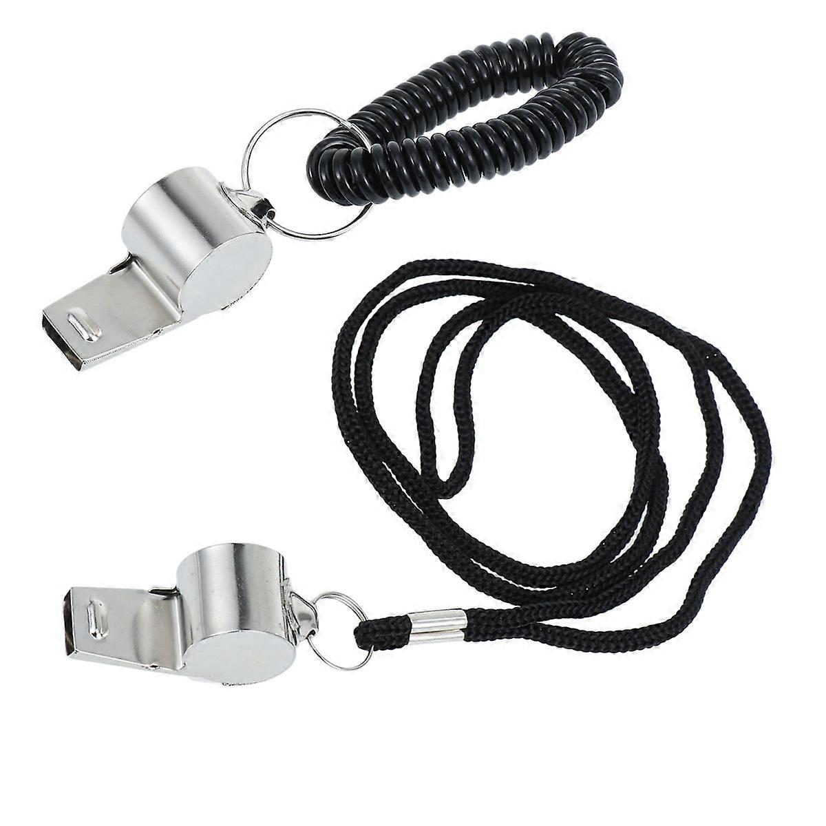 Safety Whistles with Lanyard for Traffic Police Referees Black 48 x 2 x 2 Cm Emergency Signal 2Pack