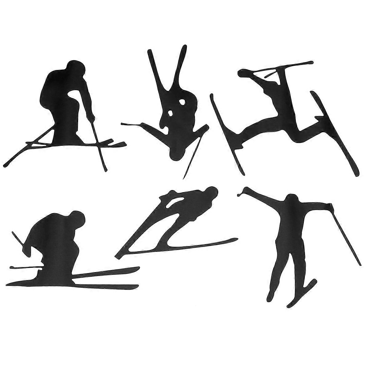 Wall Stickers Decor Multi Postures Ski Theme Self-Adhesive Decal 57x46cm 1Pack