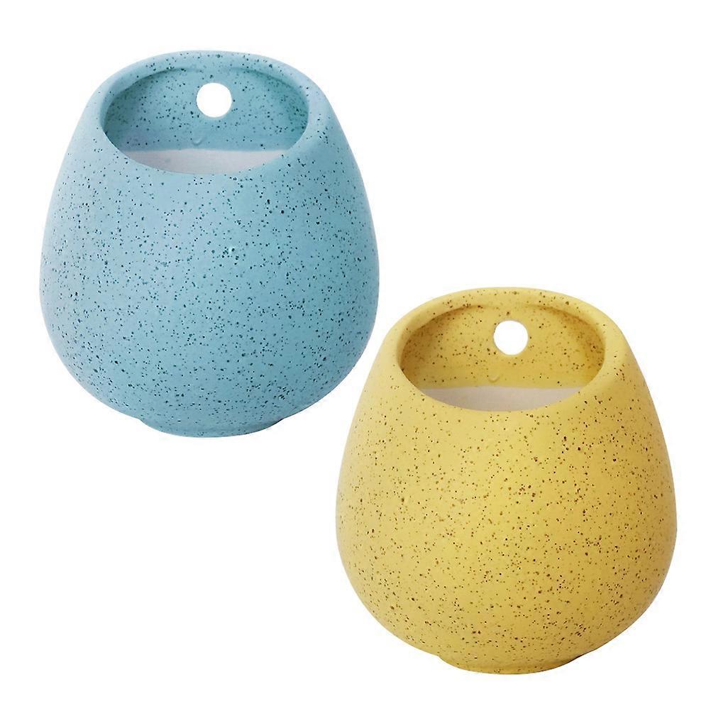Ceramic Flowerpot for Home Use Assorted Color and Practical 2 Pcs