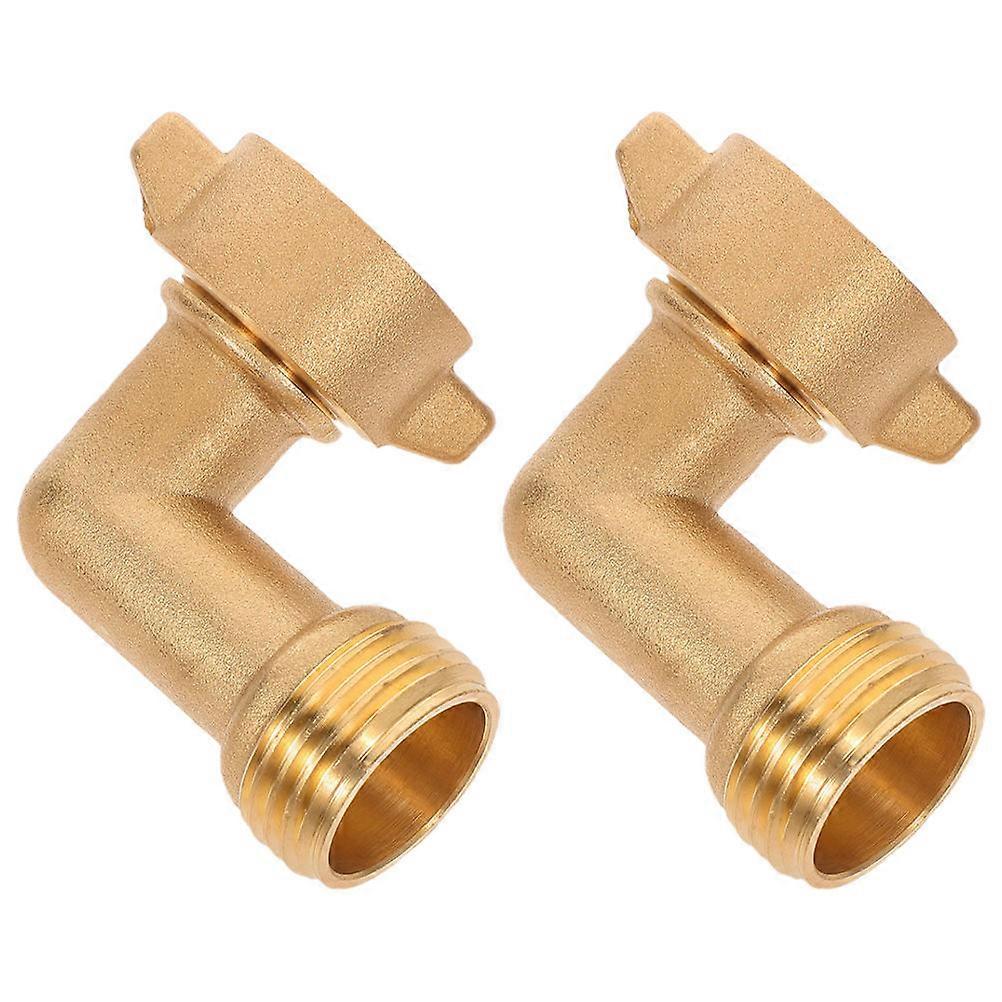 Brass Elbow Connector For Garden Hose Fittings Water Flow Control 2Pcs