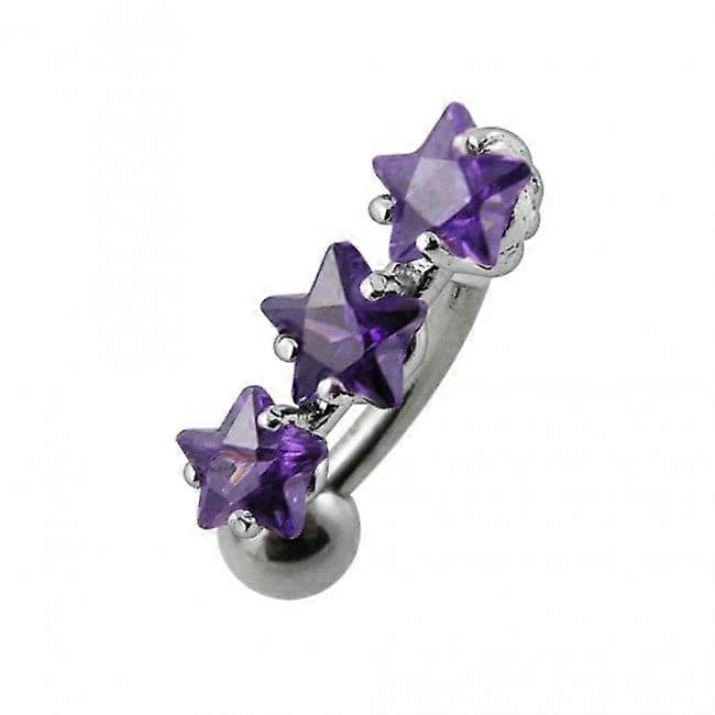 Jewelled Triple Star Non-moving Belly Ring