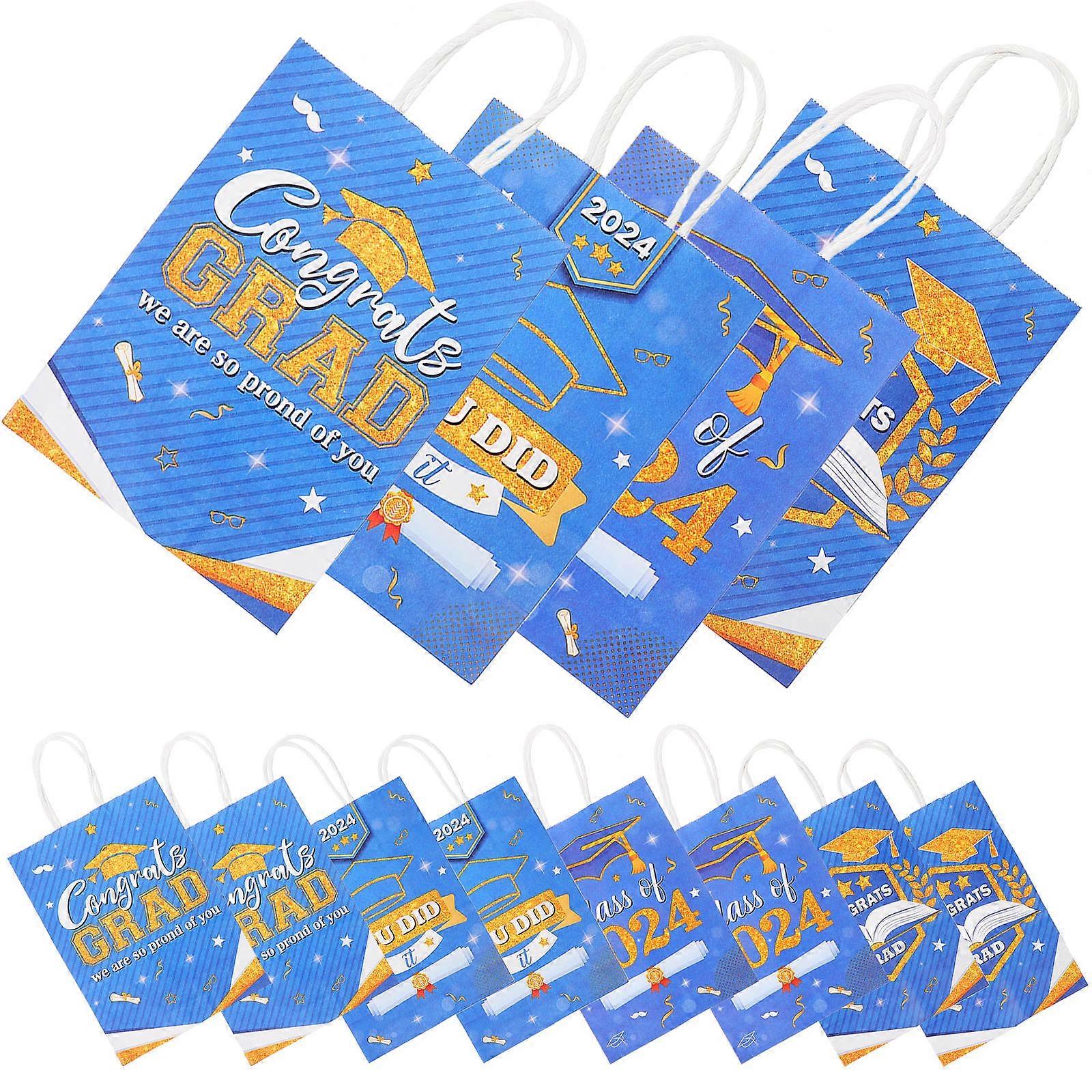Party Bags With Handles Multi-Function Paper Bags Graduation Theme For Students Assorted Color 21.00X15.00X8.00CM Party Decoration 16Set
