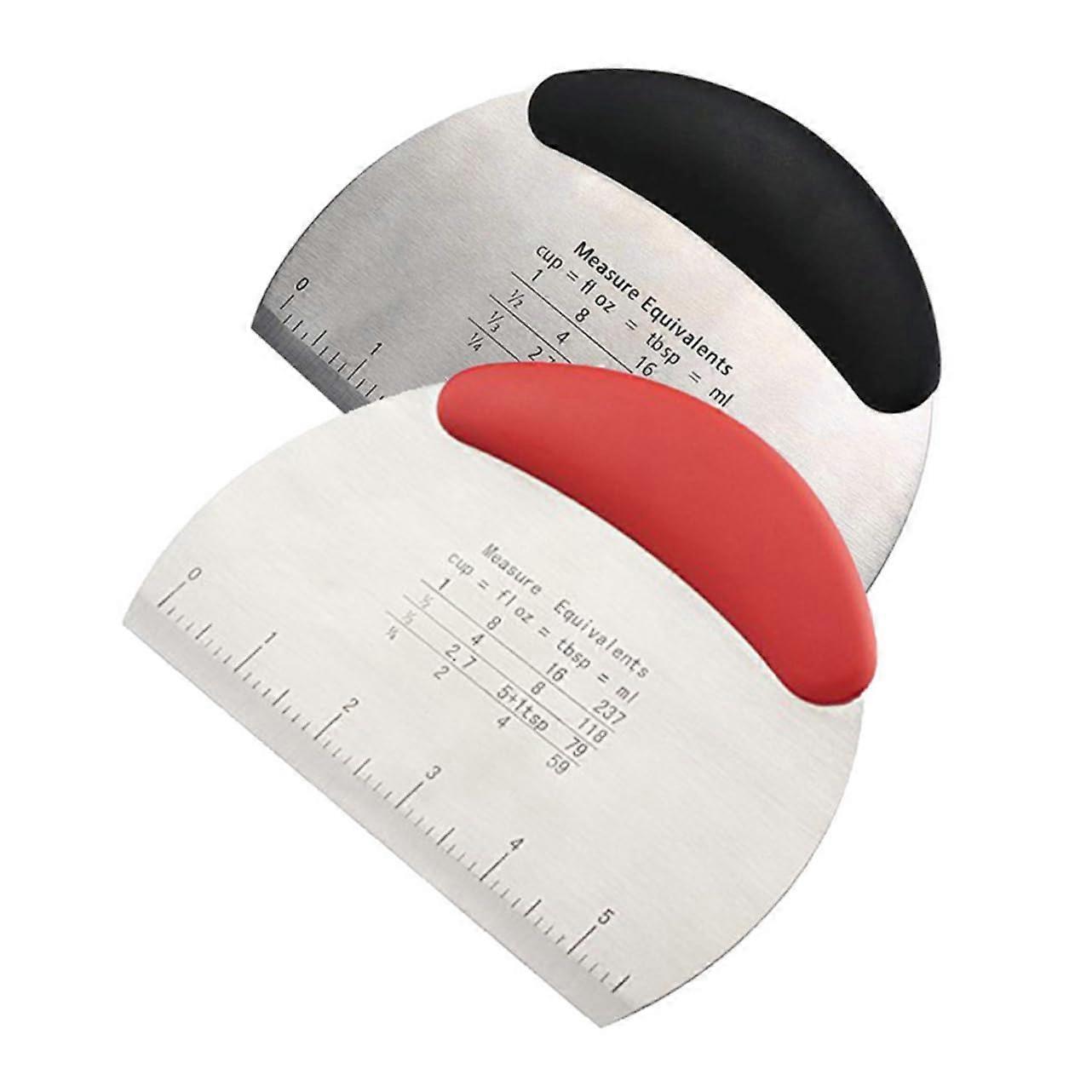 2 pieces of dough cutter with measuring scale dough cutter and baking utensil for red dough vegetables for grill applications