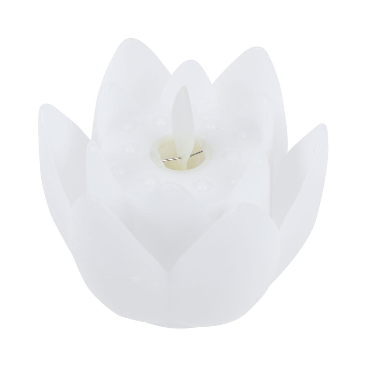 Simulation Lotus Shaped Candle Flameless Led Candle Realistic Dancing Led Candle Flower Decorative Light For Table Decor White 5 5 X 7 X 5 5 Cm 1Pair