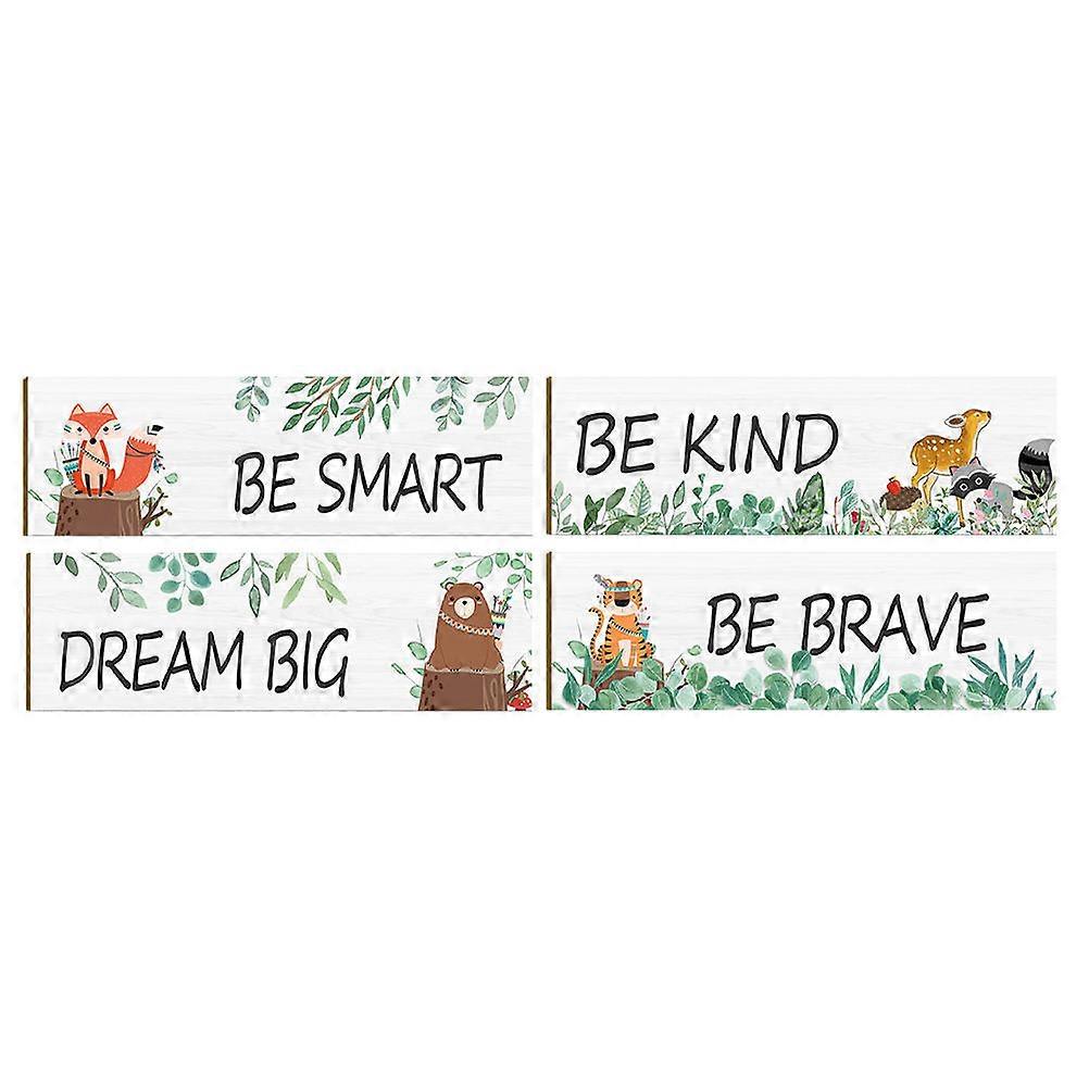 Motivational Wall Plaque Wall Signs Home Hanging Sign Parents 30x10cm Rustic Style UV Printing 4Set