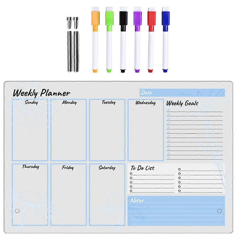 Decorative Memo Board Acrylic Writing Board Home Use Transparent 30x20cm Erasable 1Set