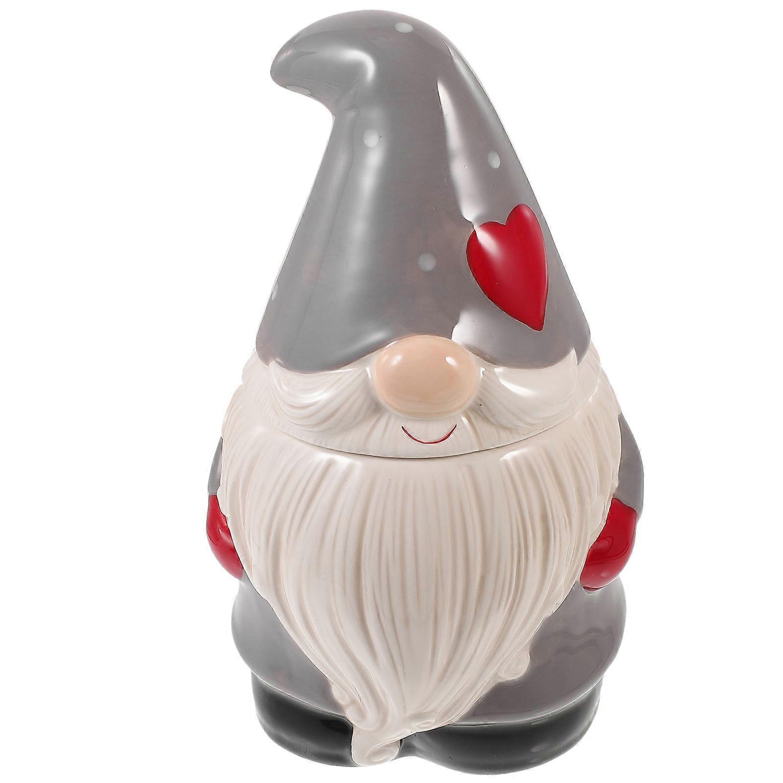 Candy Container Ceramic Christmas Canister Multi Color For Office Use 25X14.5X13CM Moisture-Proof 1Set