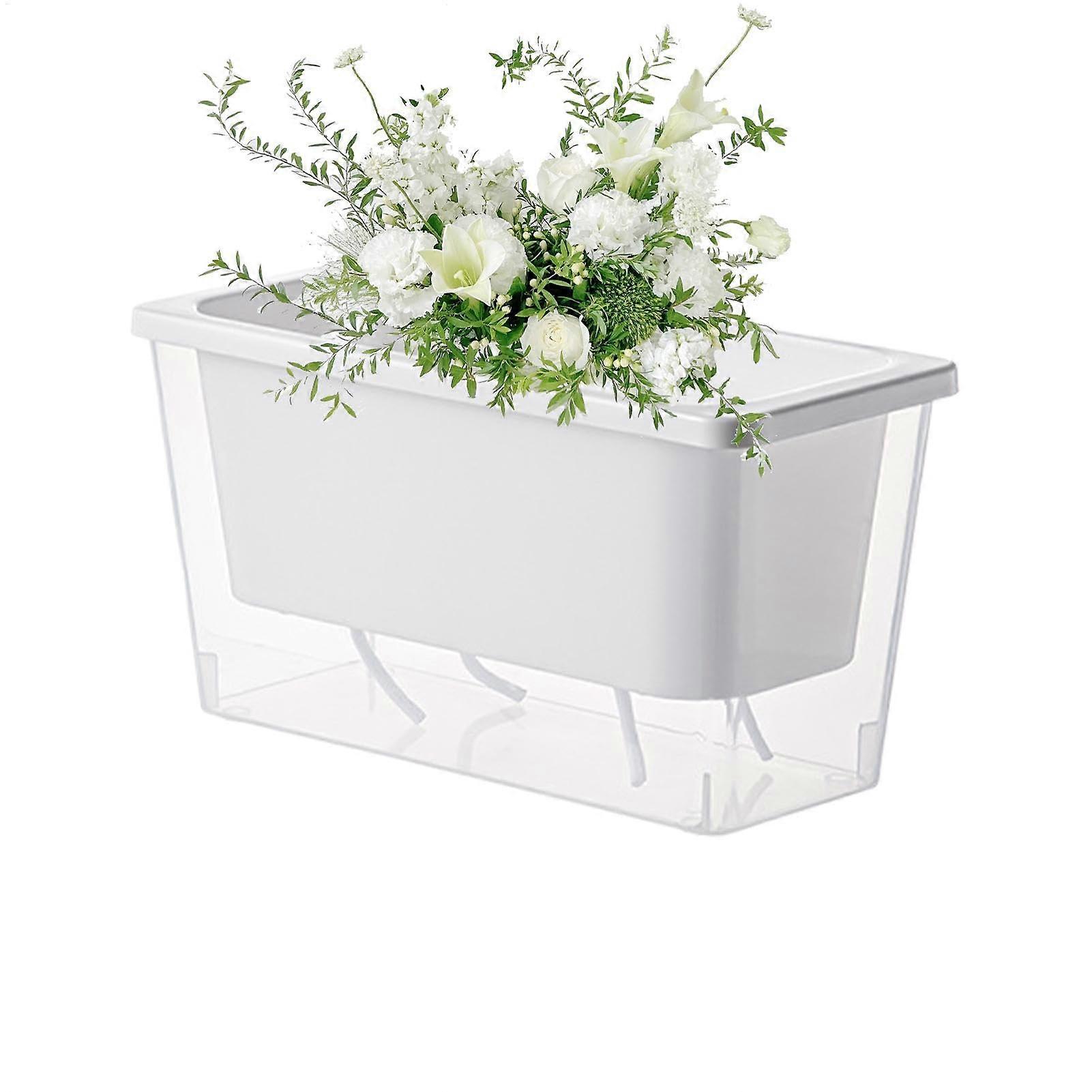 Self-Watering Planter for Indoor Plants, Rectangular Window Box for Balcony Garden