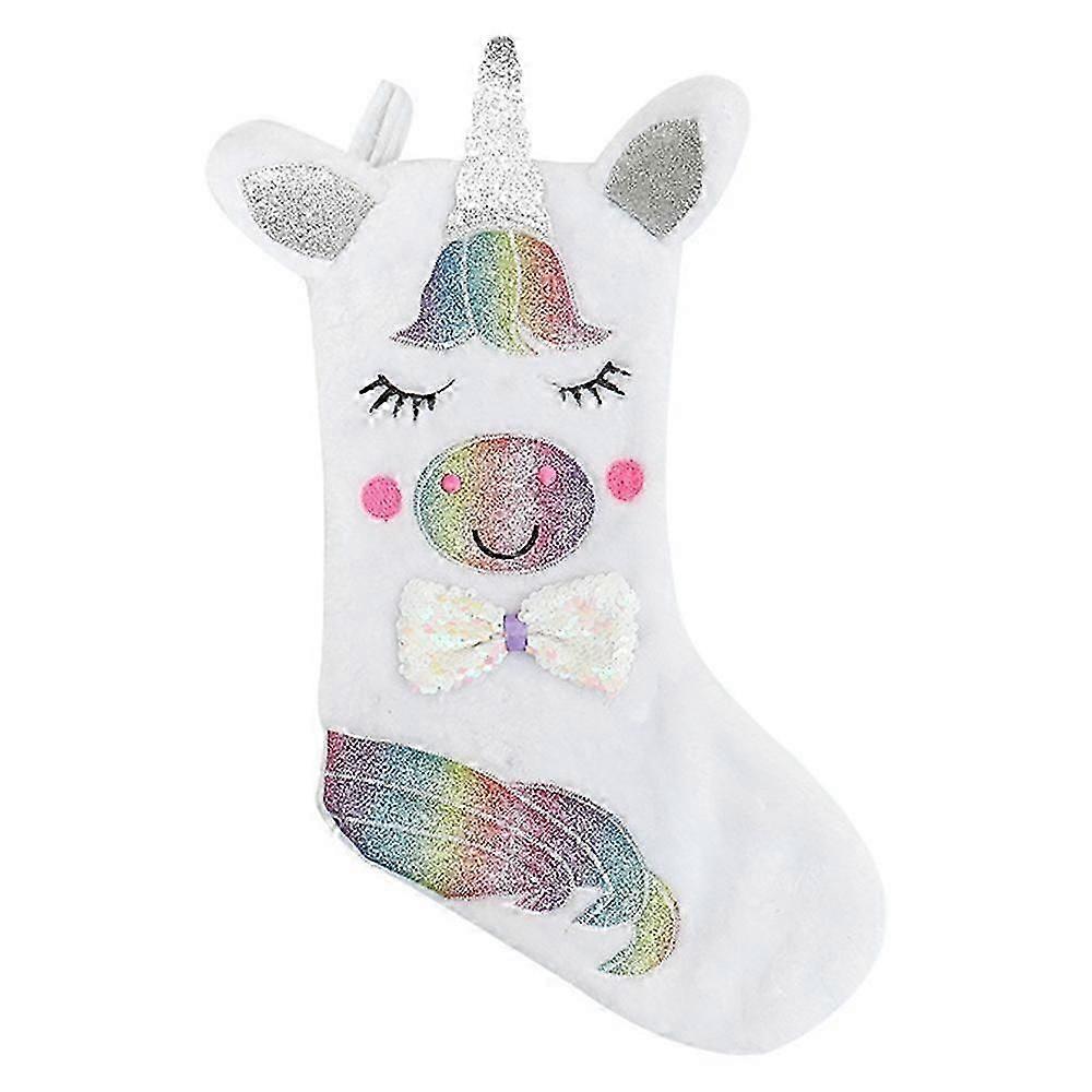 Unicorn Christmas Stocking With Led Light,candy Bag For Gifts Stocking Xmas Tree Decoration Stocking