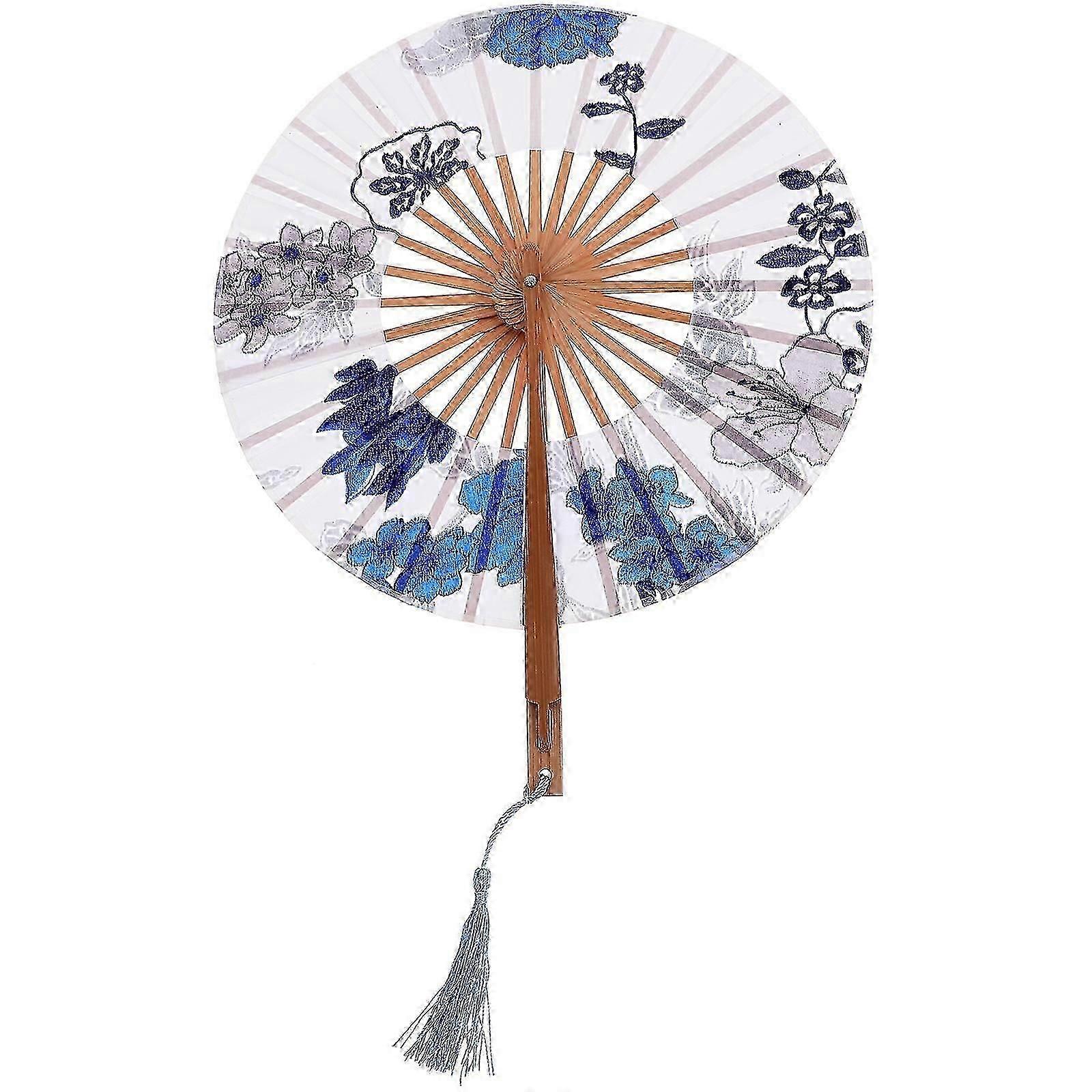 Traditional Round Fan Classical Group Fan Dancing Prop Portable Foldable Fan