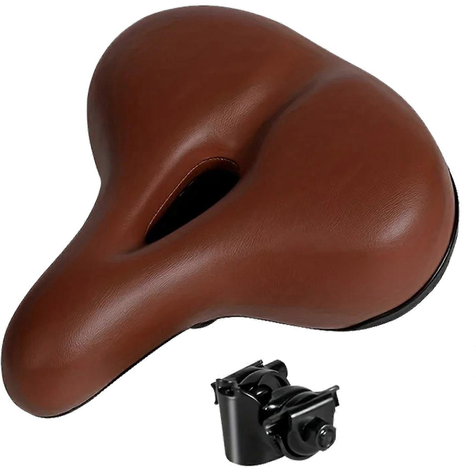 Bicycle Seat - Comfortable Brown Bicycle Saddle for Men, Breathable Cushion with Shock Absorbing Foam and Soft Springs