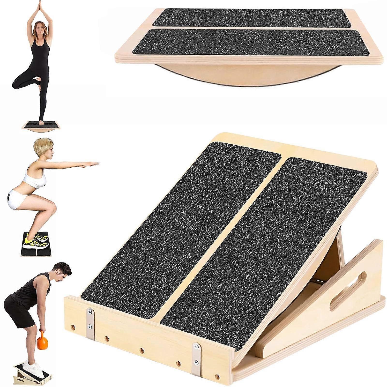 2in1 BalanceBoard, nonslip calf stretcher, adjustable ramp for squats, yoga