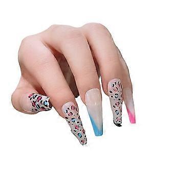 Langlebige und stilvolle lange Nagelspitzen mit Leopardenmuster – Einfach anzubringen und in verschiedenen Größen erhältlich, für eine individuelle Passform und einen modischen Look