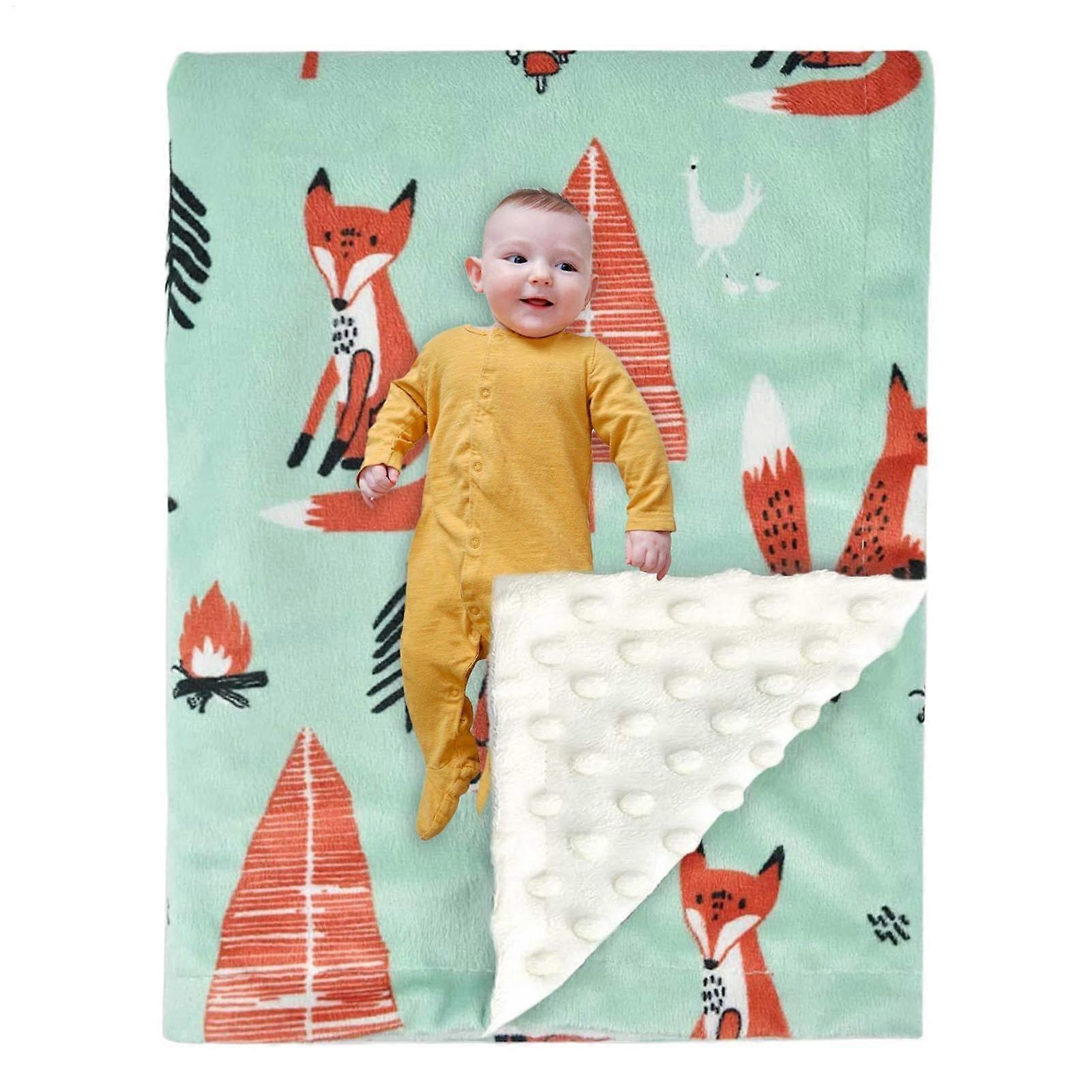 s Room Duvets with Polka Dot Back, Plush Blanket for Cot Pram
