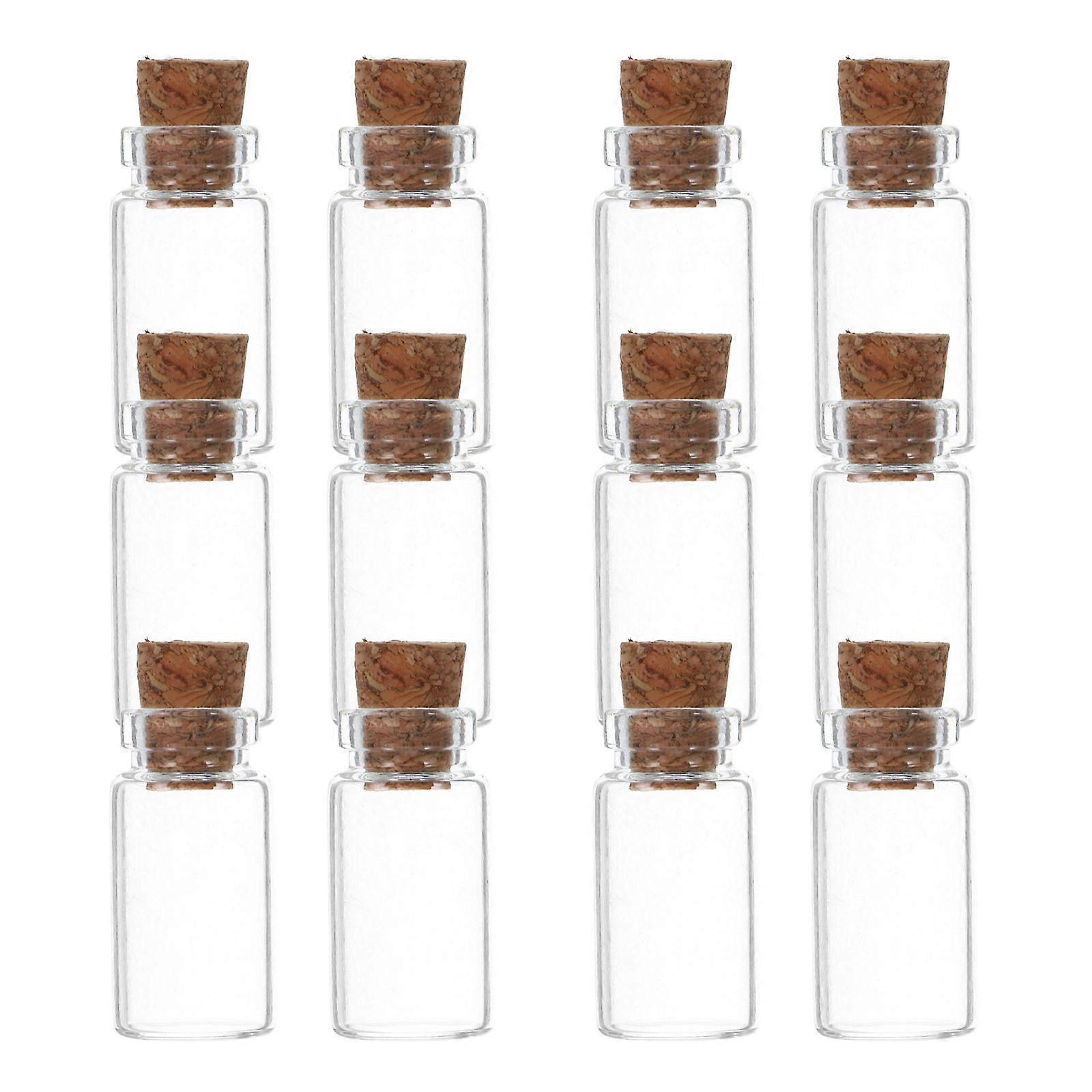 코르크 미니 소원 병 장식 작은 항아리가 있는 유리 병 12Pcs