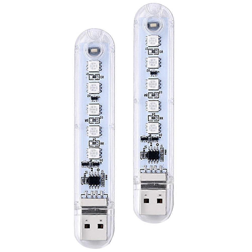 Auto Interior Lights Car Atmosphere Light Night Use Red Blue Flashing Acrylic 2Pcs