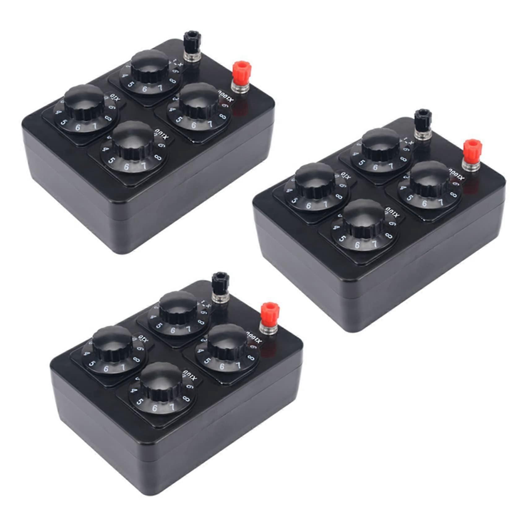 3 x 09999 Ohm Simple Resistance Box Precision Variable Decade Resistance Teaching Instrument