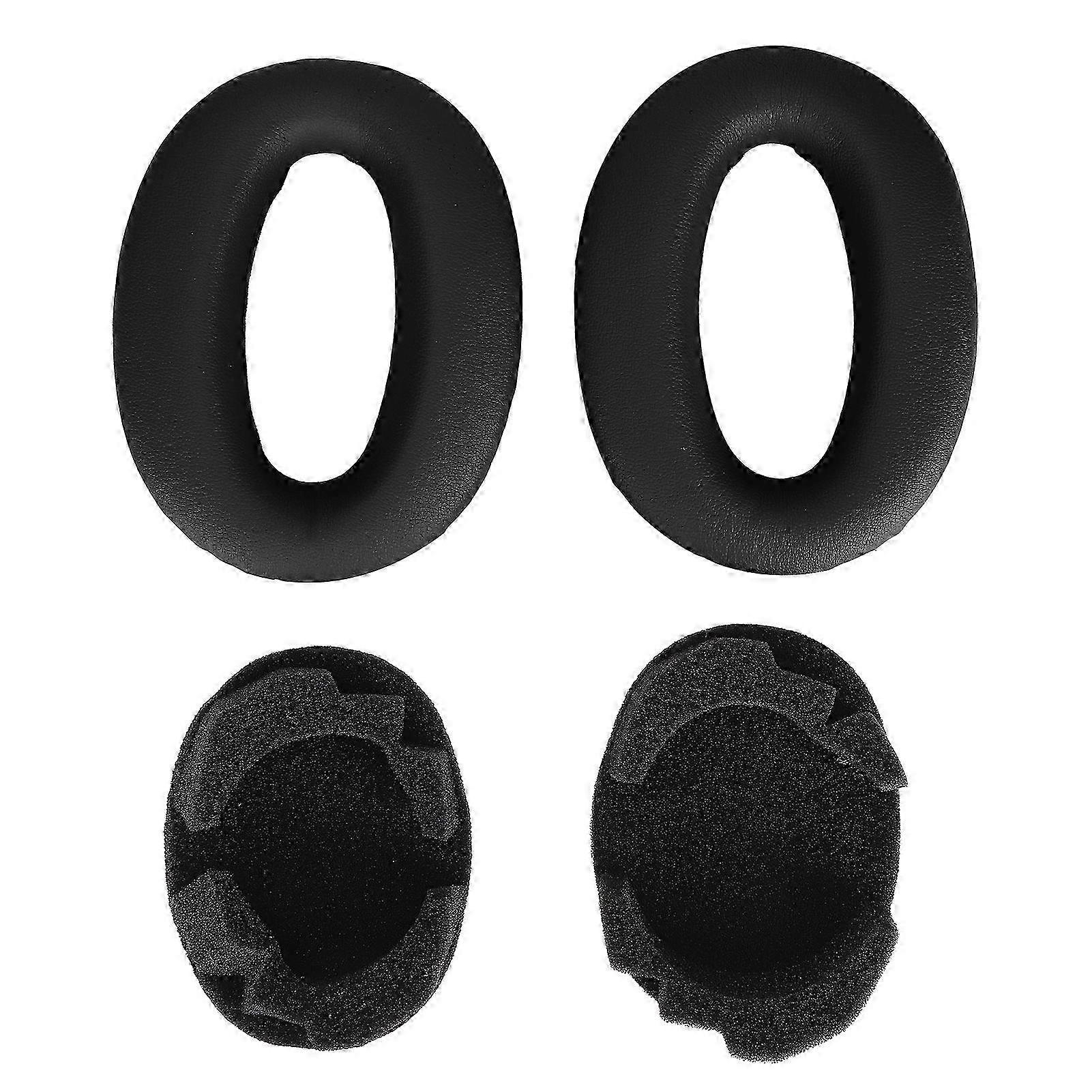 Replaceable Sponge Ear Pads with Tuning Cotton for Compatible Brand Headphones - Black