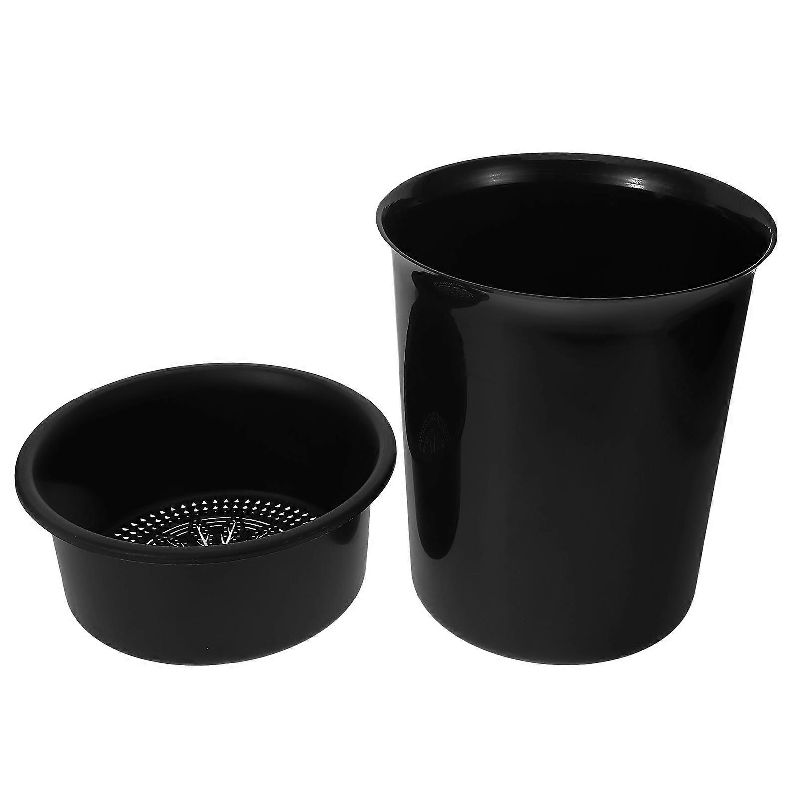Tea Dregs Bucket Tea Residue Infuser Bucket Compact Design Black 23.00X20.50X20.50CM Water and Tea Separation 1Pack