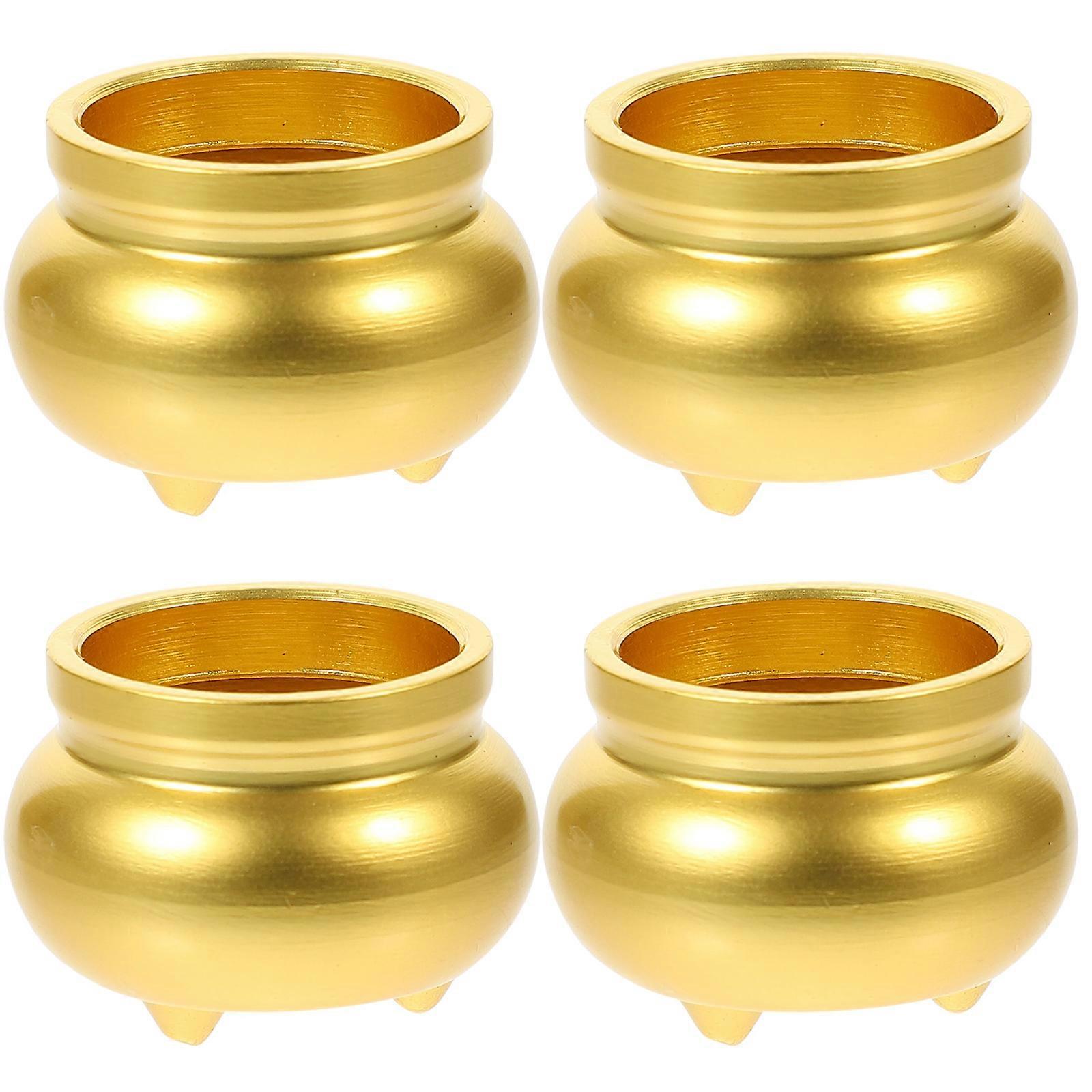 Stick Burner Brass Incense Stand Home Decor Item Minimalist Style Golden 2.5X1.5CM Burn Incense Sticks 4Pcs