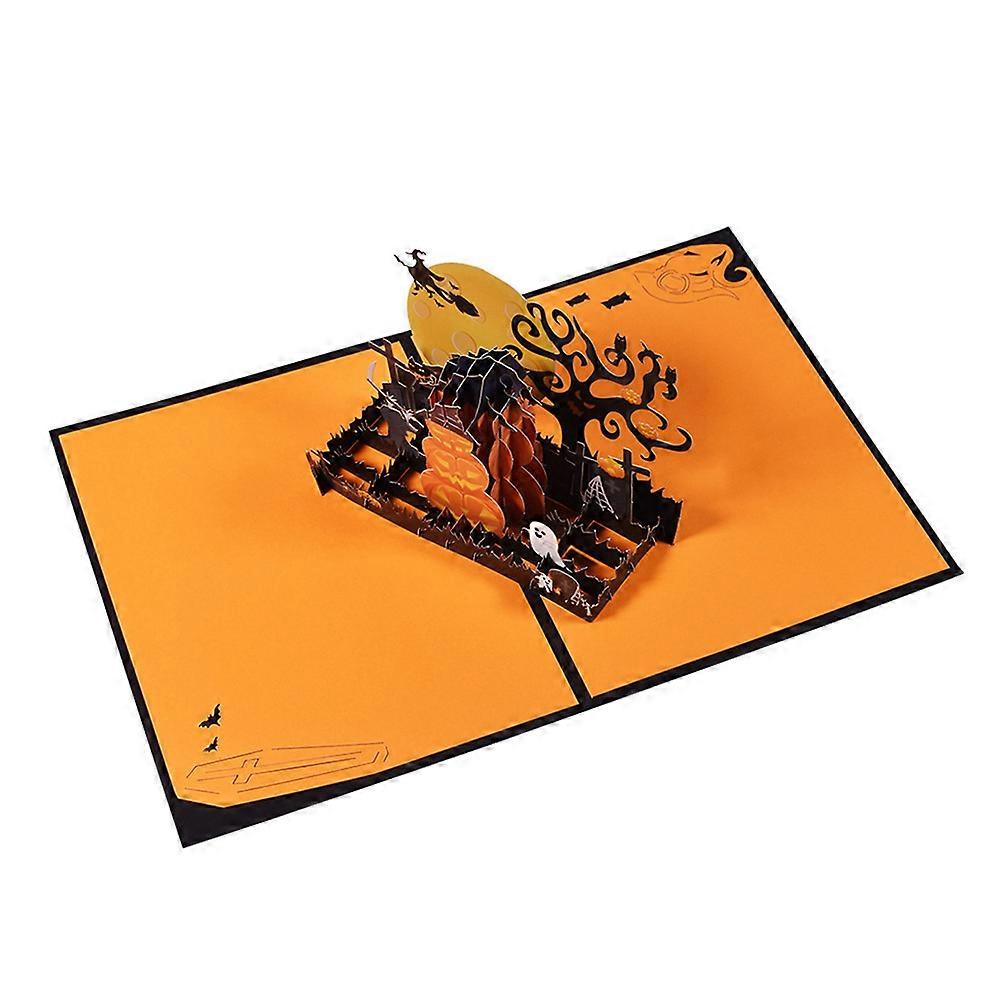 Greeting Card for Party Halloween Pumpkin Invitation Halloween Design 3D Shape Multi-Colored 1Pcs