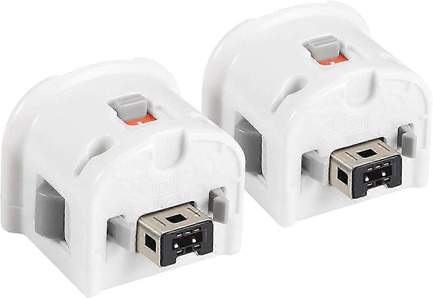 Wii Motion Plus Adapter, 2 Packs Upgraded Motion Attachment for Wii Remote Controller (White)