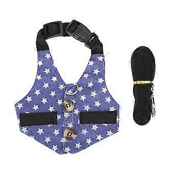 Adjustable Leash Harness Breathable Chest Strap Traction Vest for Rabbit Hamster Small Pet AnimalStars Dress S