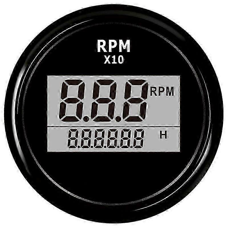 Boat LED Digital Tachometer Engine Hour Meter Marine Outboard RV RPM Meter Gauge