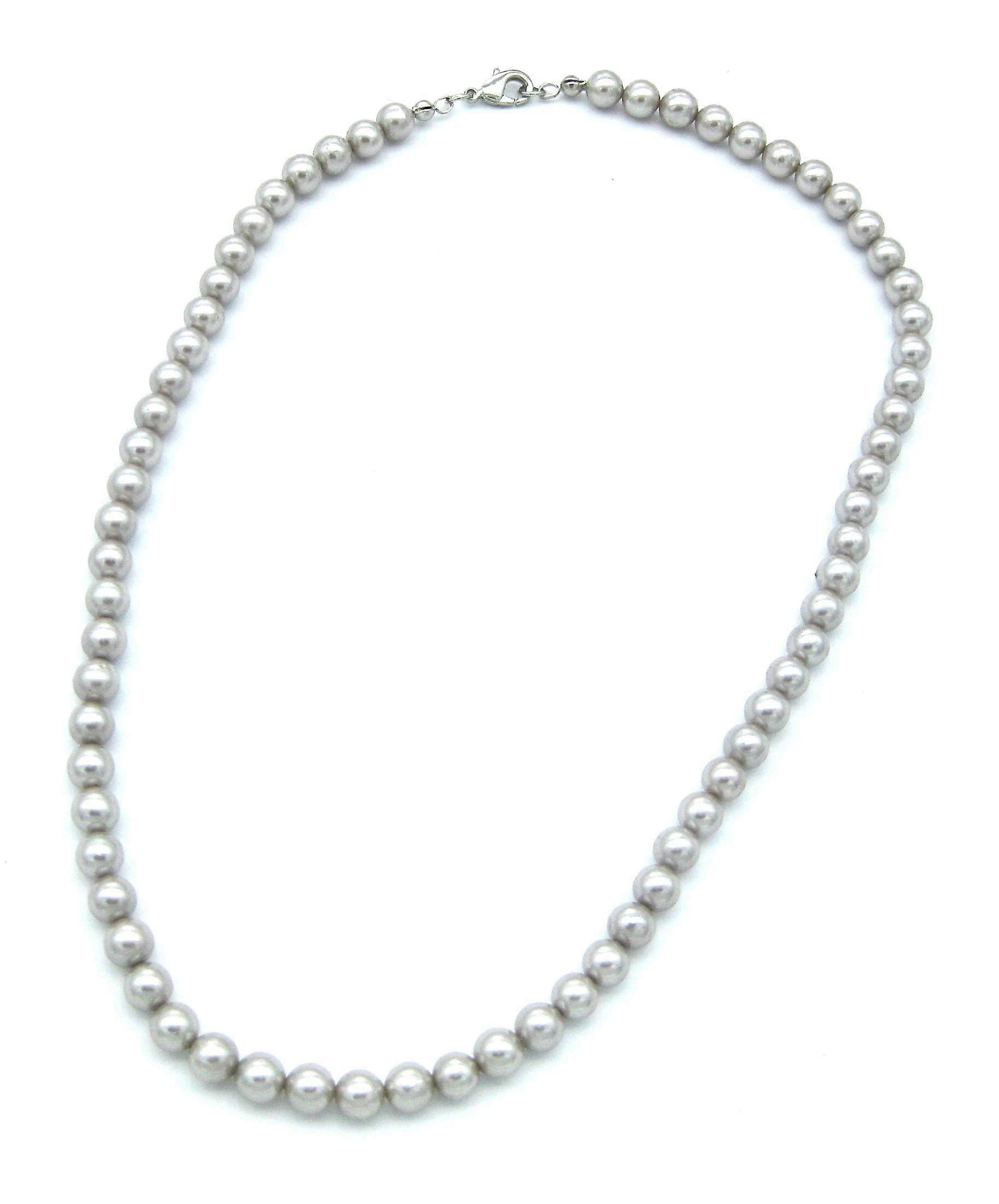 Bead Chain Light Grey Dyed Shell Pearl 6 mm Length 45 cm
