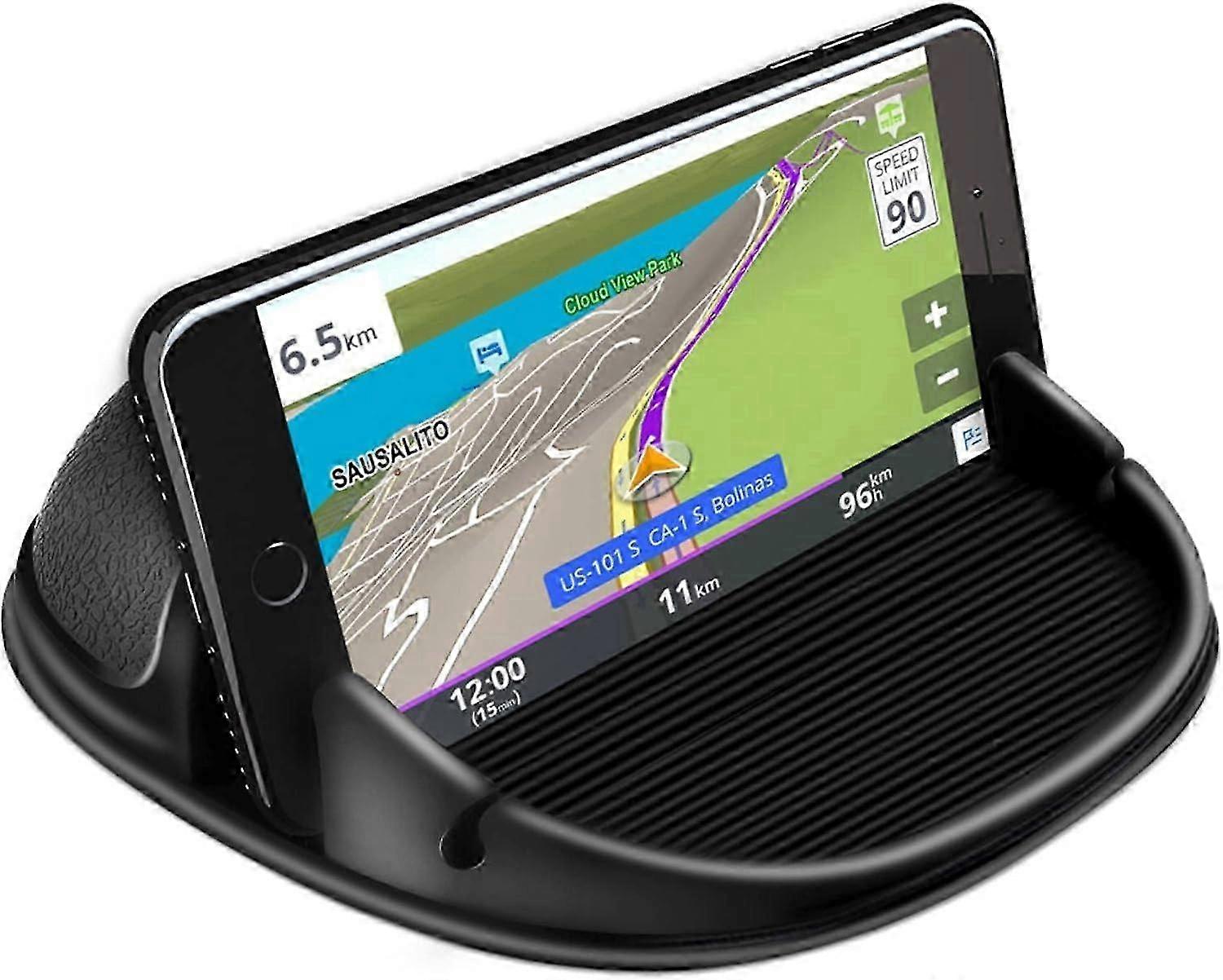 Support de téléphone portable de voiture, dispositif de tableau de bord antidérapant compatible avec divers smartphones (noir)