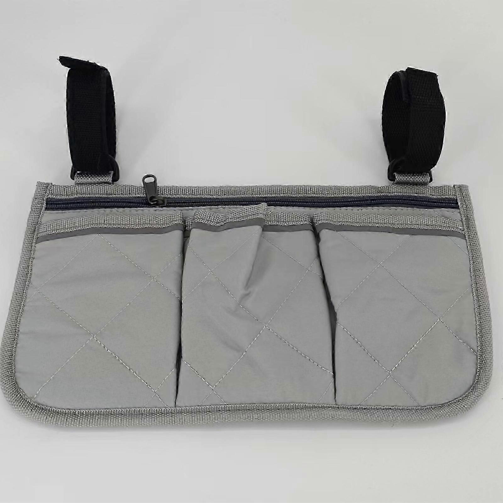 Wheelchair Bag Organizer with Pockets, Multifunction Walking Frame Bag, Storage Pouch Organiser, Arm Rest Side Bag for Electric Wheelchair, Mobility S