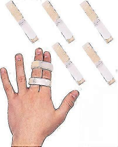 5pcs Buddy Tape Finger Straps Padded No-slip Hook Loop Reusable Splint Injured Fingers
