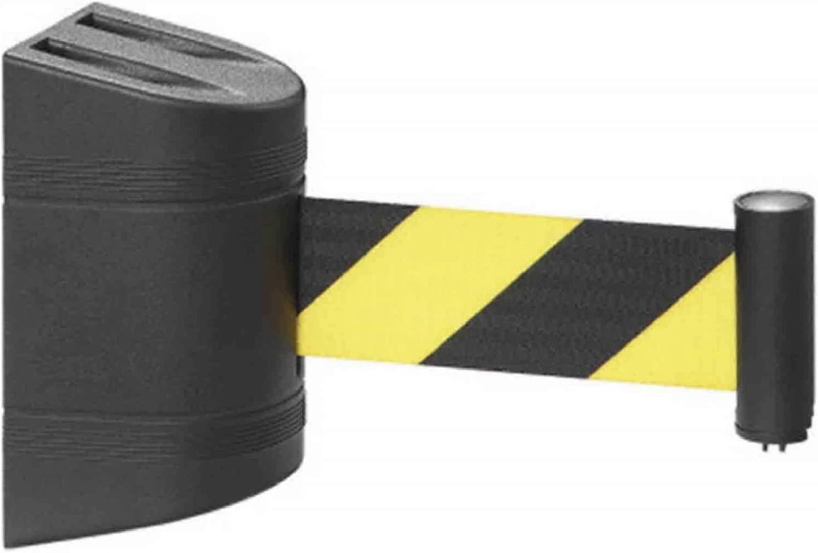 Retractable belt barrier, magnetic wall mount, ABS housing, automatic locking