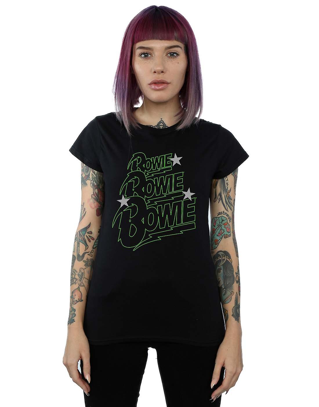David Bowie Women's Multiple Neon Logo T-Shirt