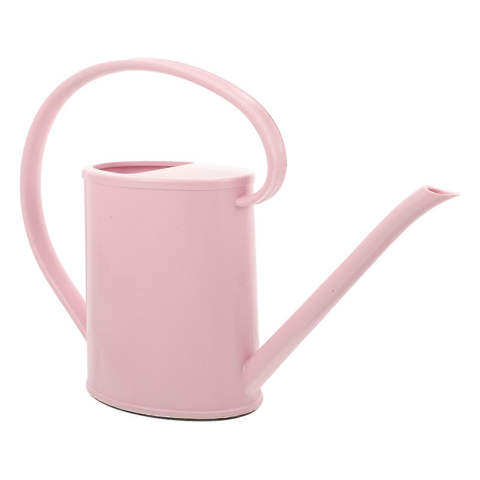 Pink Watering Can with Long Spout for Indoor Outdoor Plants Home Use 1.2L Capacity