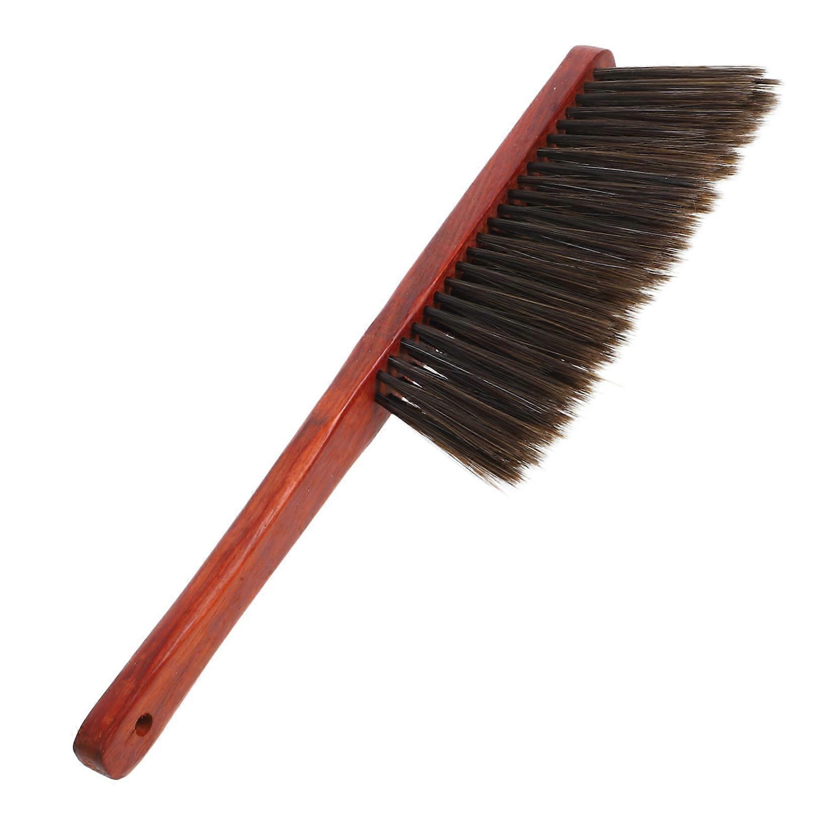 Longhandled hand broom – Practical cleaning brush made of sandalwood for bedding, upholstery, and cars. Efficient for small spaces with row bristles.