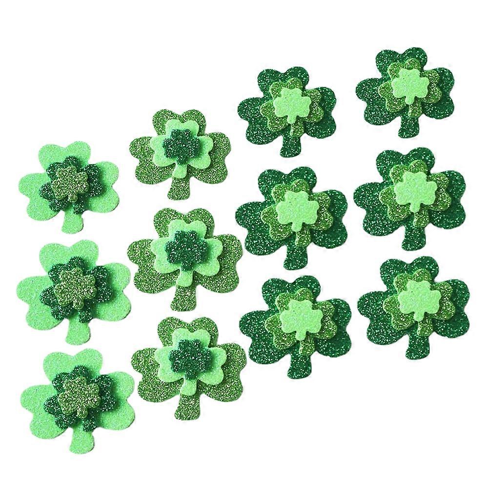 Adhesive Shamrock Stickers EVA Stickers Patricks Day Party Decorative Items Assorted Color 3 Bags