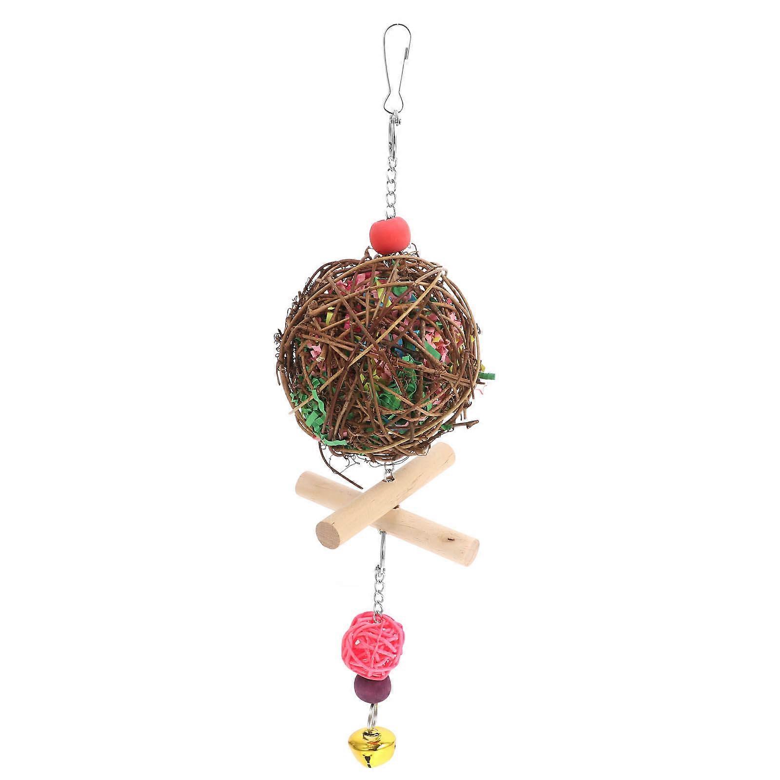 Toys Parrot Chewing Bird Chew Toys Parrot Pet Birds Indoor Play Assorted Color 36X10X10cm Chewing 1Pcs