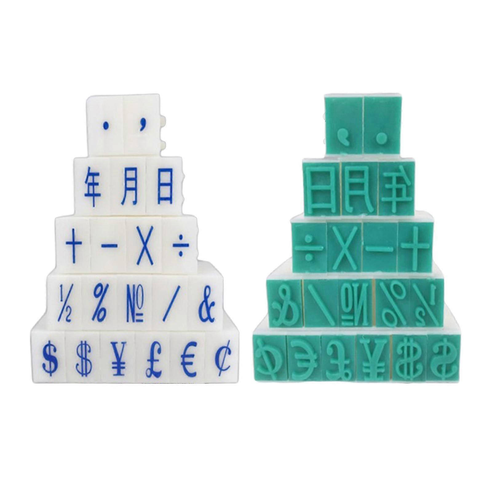 2025 Latest Model Set of 20 date symbol stamps for crafting and teaching rubber