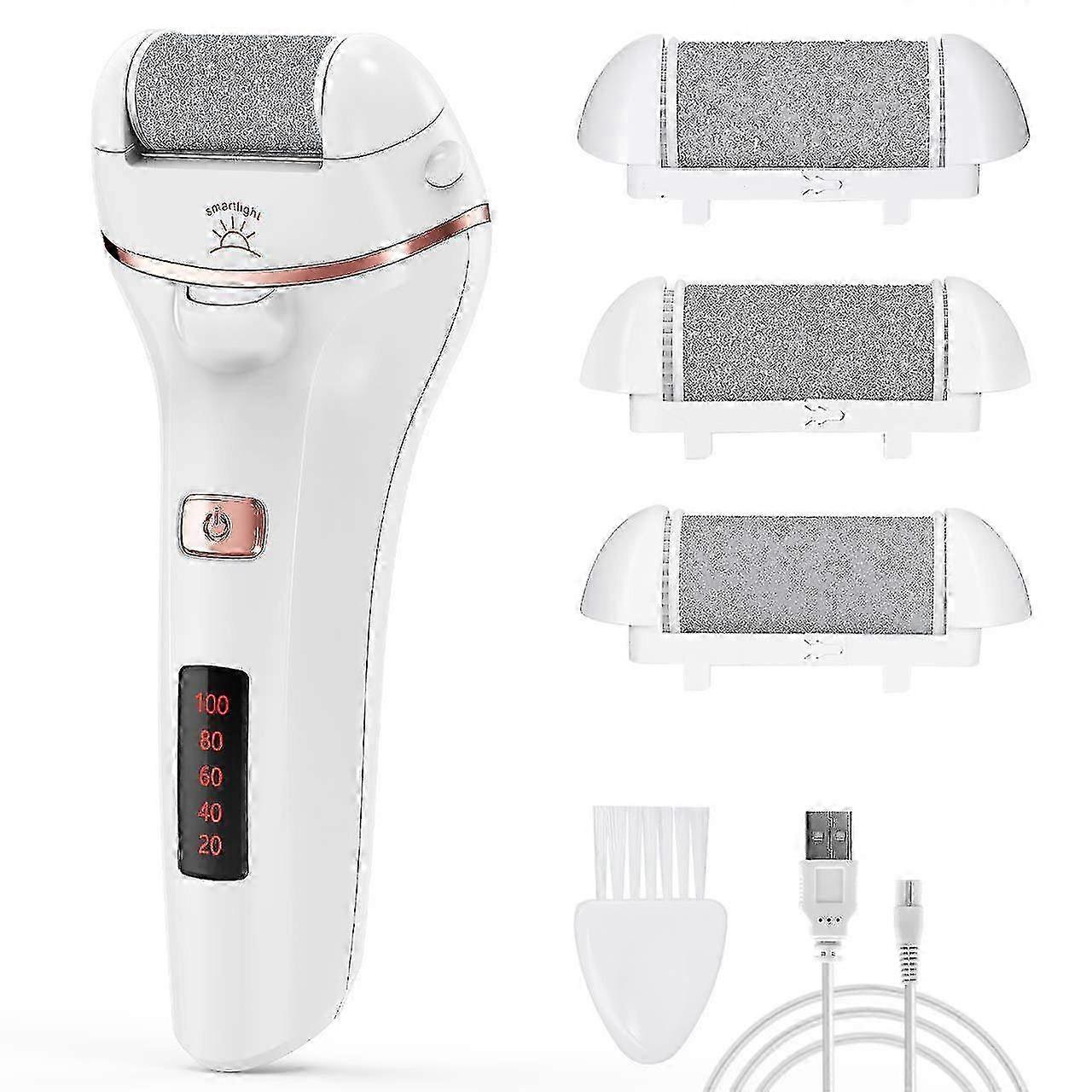 Electric Callus Remover Rechargeable Foot File with 2 Grinding Rollers