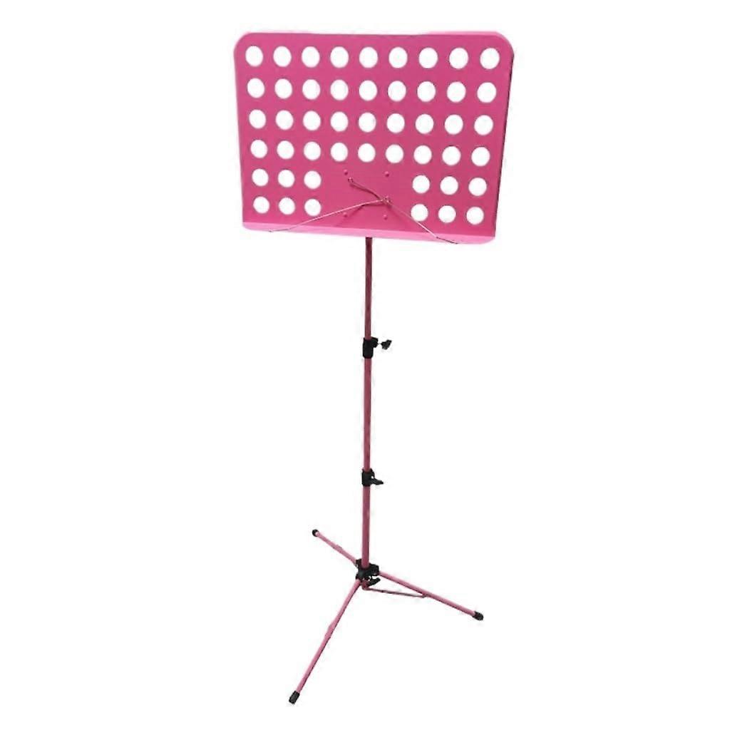 Portable Music Stand, ThreeTier Adjustable Height, Foldable Concert Sheet Music Stand for Home, School, Practice, and Instrument Performances  Pink