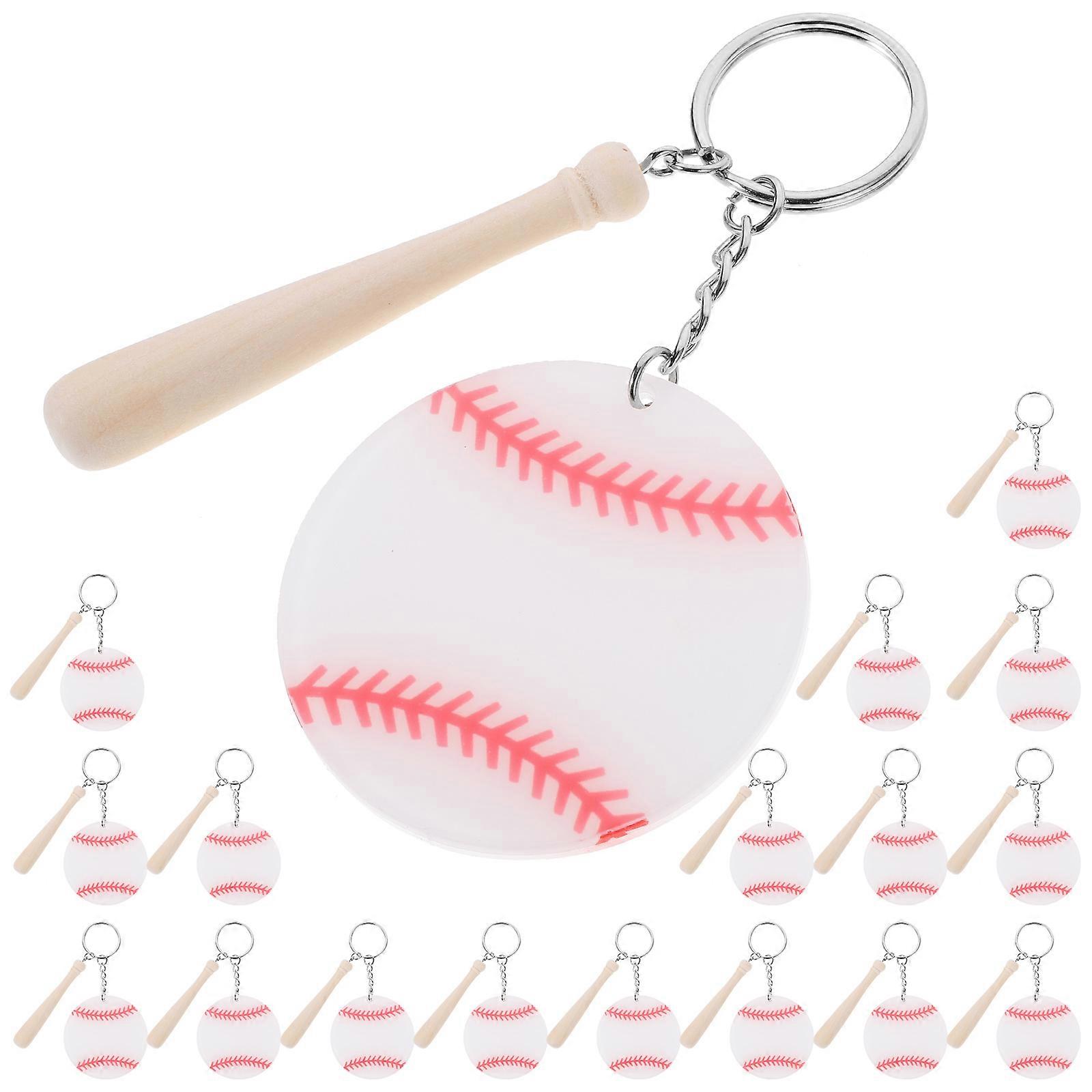 18pcs Baseball Charms Keychain Key Holders Unique Bag Pendants for Keyring Decoration Sports Lovers Fans Enthusiasts