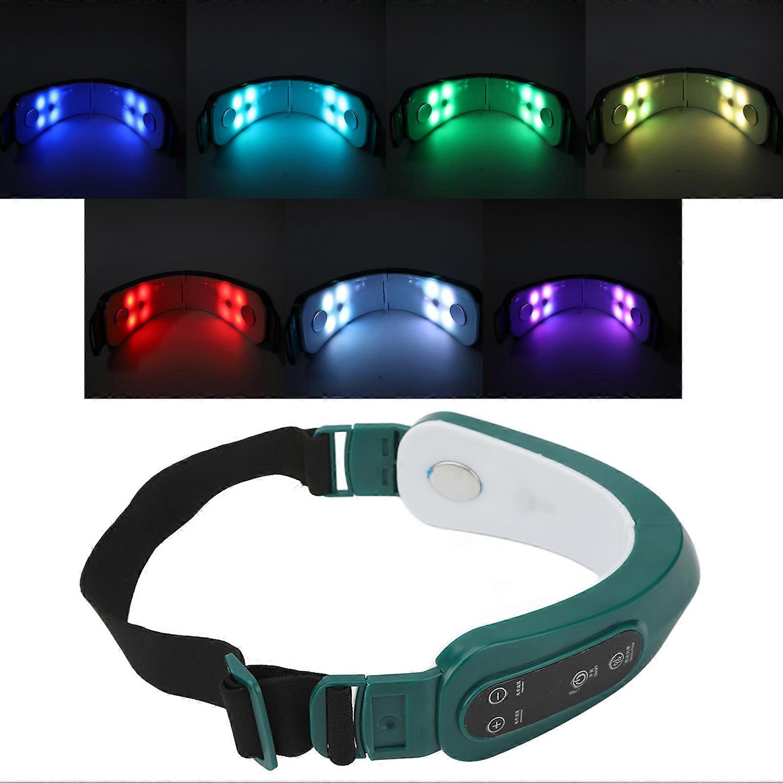 V Face Lifting Machine Micro Current 13 Gears Vibration Colorful Light Double Chin Eliminator Green 