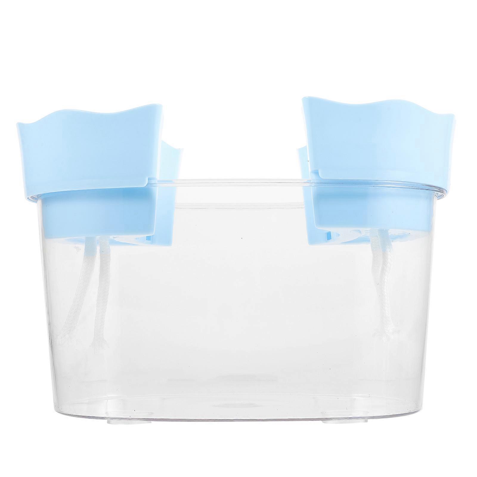 Desk Fish Tank Multi-Function Aquarium Desktop Turtle Tank Transparent Plastic Aquarium Rectangular Shape Pet Keeping 1Pack