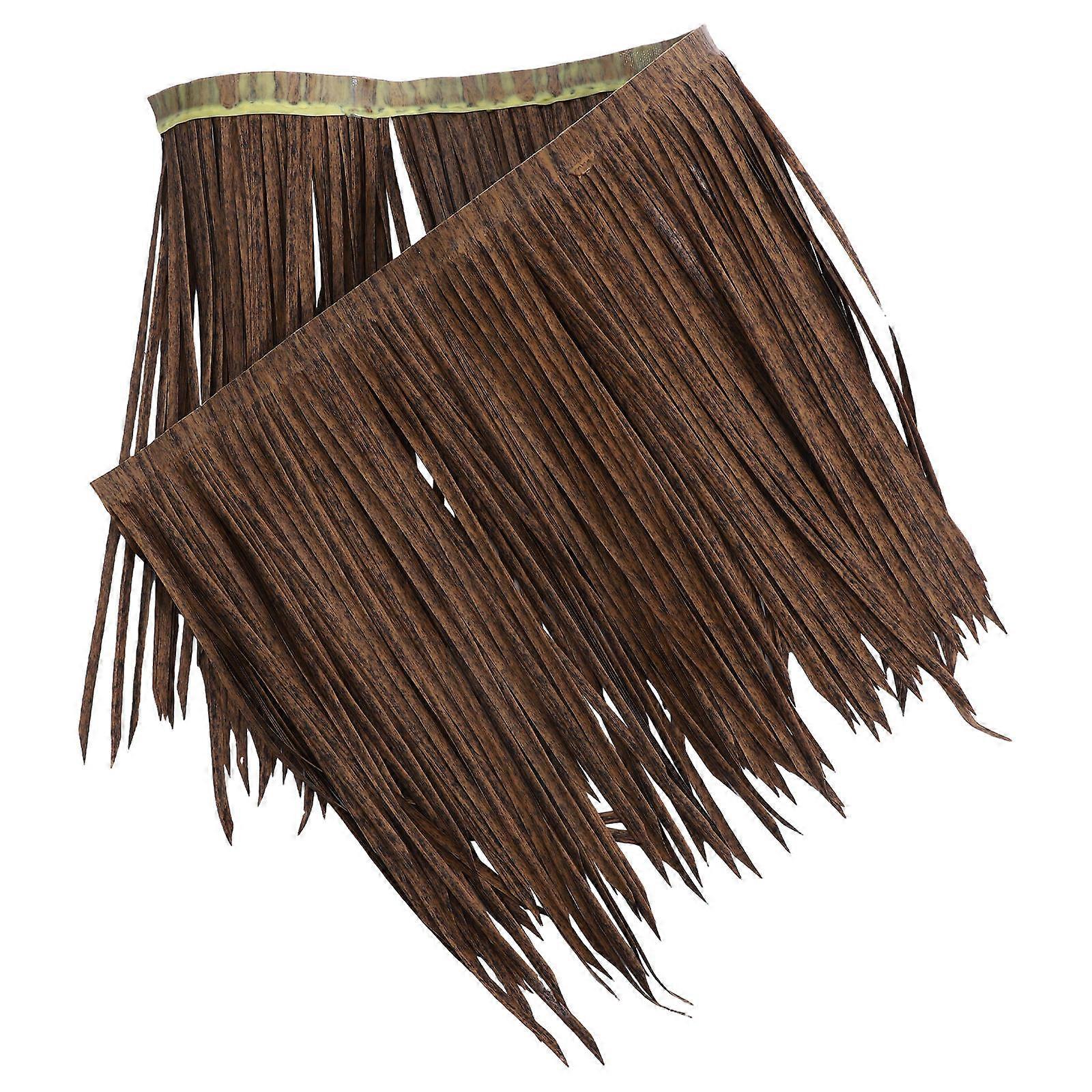 Fire Retardant Simulated Thatch Roofing Grey Vintage Artificial Straw for Garden Decor, Weather Resistant & Low Maintenance Outdoor Use