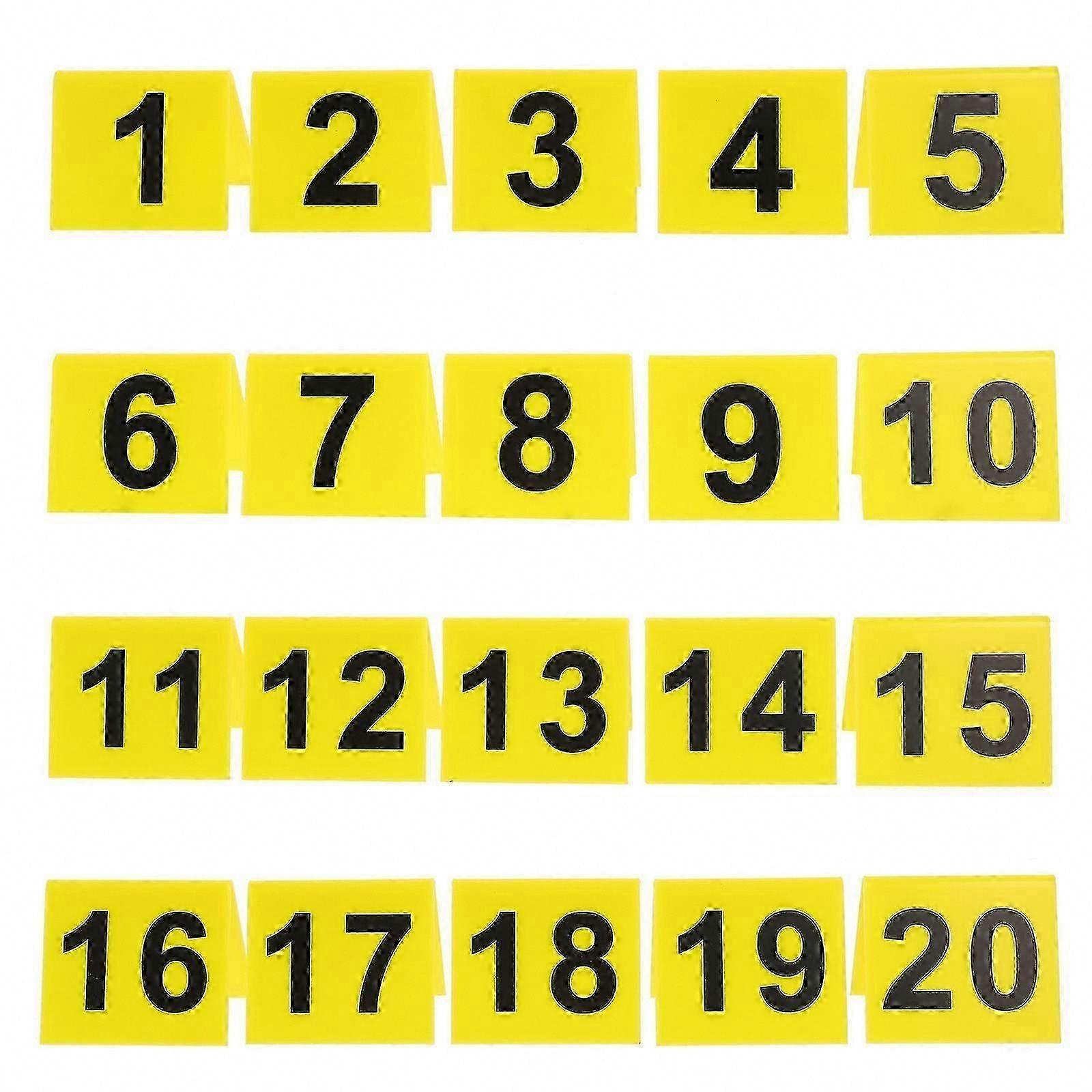 20pcs Reusable Acrylic Number Markers 1-20 for Restaurant Table Evidence