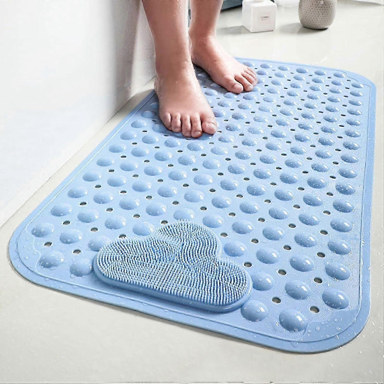Bath mat, non-slip bathroom mat, shower mat with suction cups and drainage holes, bathroom mat for shower room floor, foot massage area mat (70x40cm)