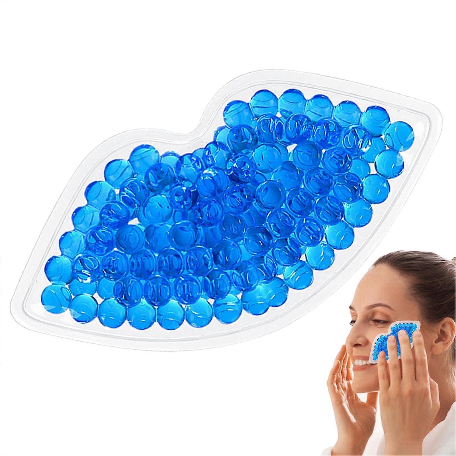 Lip Ice Bag Reusable Gel Ice Pack | Portable Face Cooling Pad | Cold Compress for Home Travel Trips - Blue
