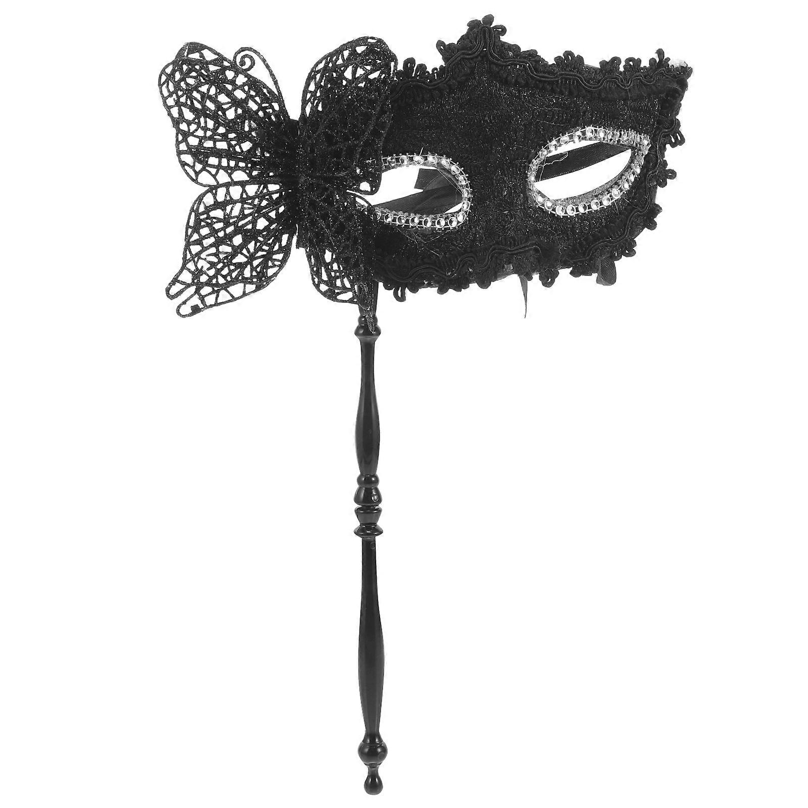 Elegant Handheld Dragon Pattern Mask with Stick for Women – Eye Catching Costume Accessory for Parties, Festivals, and Stage Performances